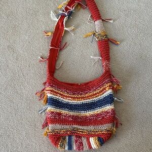 Free People Northbound HOBO Bohemian  Multicolor Knitted Shoulder Bag